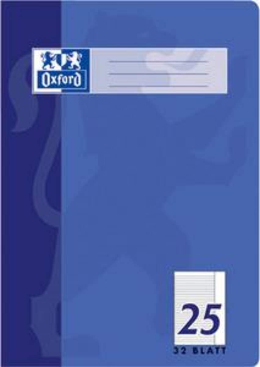 Oxford Schulheft A4, liniert, Lineatur 25, 32 Blatt, blau