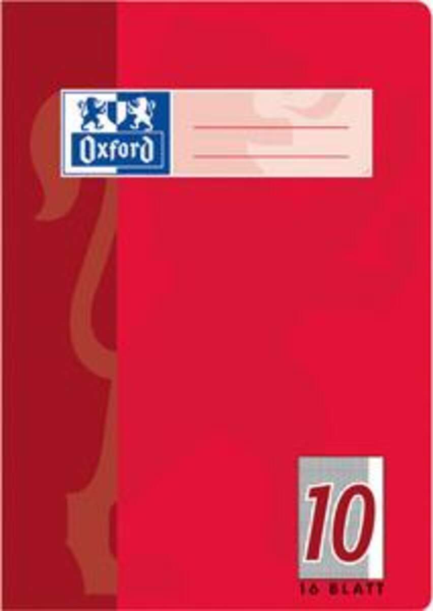Oxford Schulheft A5, kariert, Lineatur 10, 16 Blatt