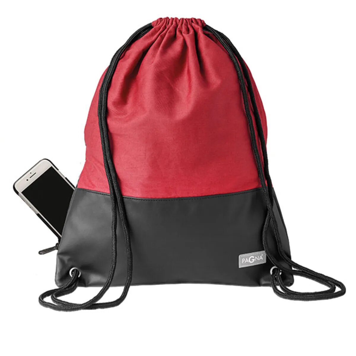 Pagna Turnbeutel Basic mit Innentasche, rot