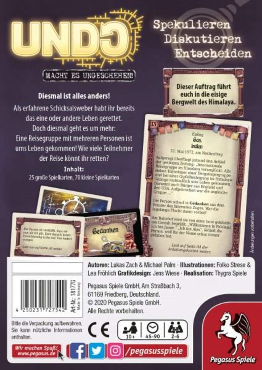 Pegasus Spiele UNDO - Gipfel ohne Wiederkehr