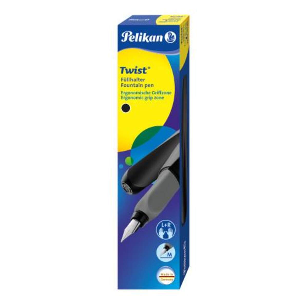 Pelikan Füller Twist Feder M, Black, universell für Rechts- und Linkshänder