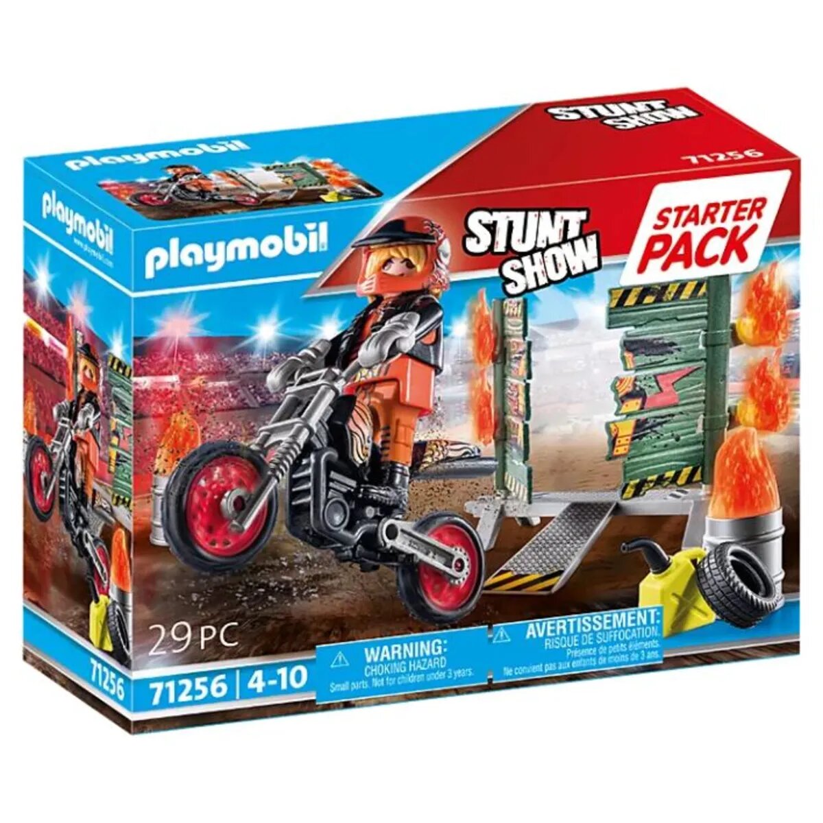 PLAYMOBIL® 71256 Starter Pack Stuntshow Motorrad mit Feuerwand