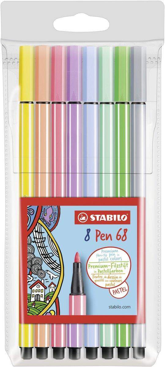 Premium-Filzstift - STABILO Pen 68 - 8er Pack - Pastellfarben