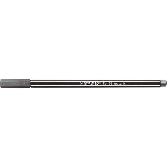 Premium Metallic-Filzstift - STABILO Pen 68 metallic - Einzelstift - silber