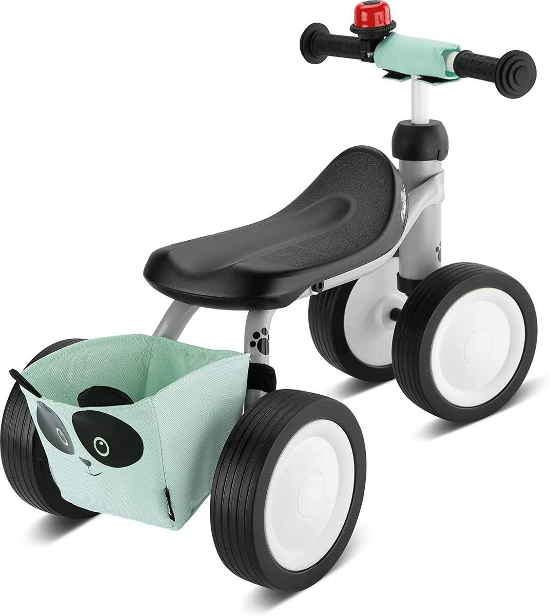 PUKY 3020 Rutschfahrzeug, Tasche, Glocke, Lenkerpolster, grau / minze