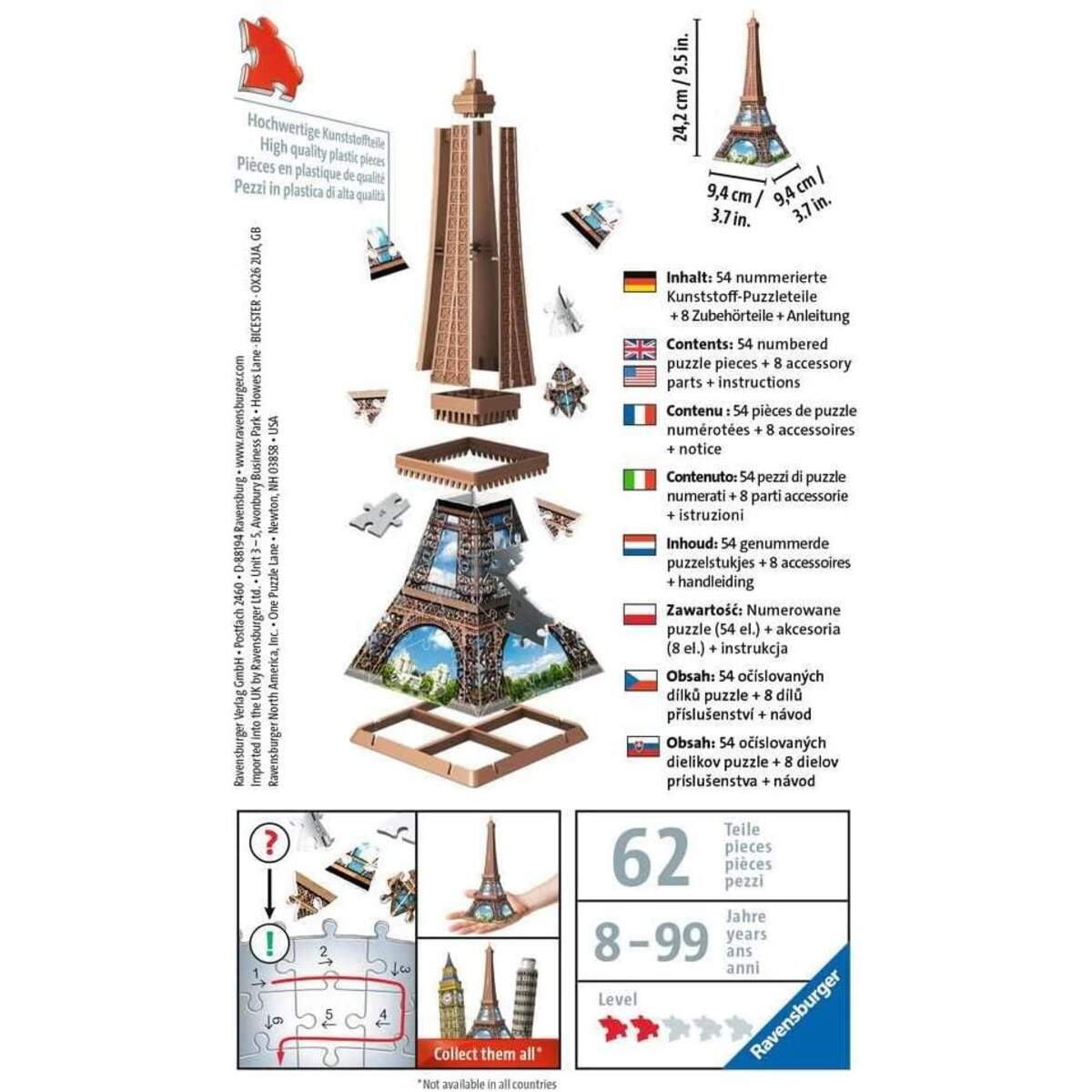 Ravensburger 3D Puzzle - Mini Eiffelturm, 54 Teile