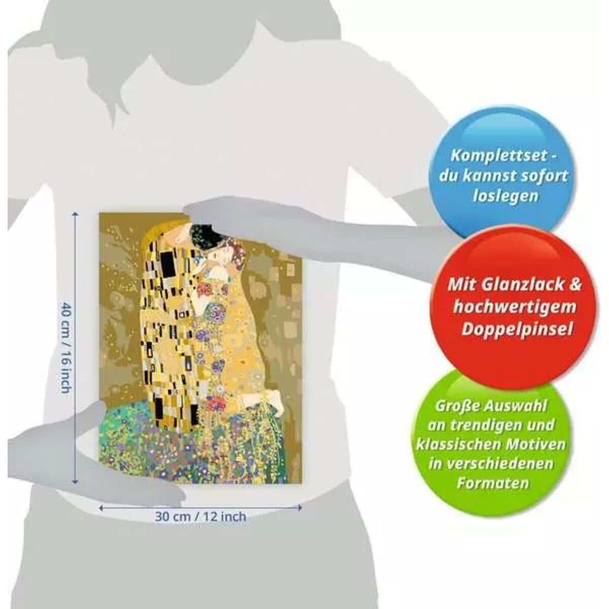 Ravensburger CreArt ART Collection: The Kiss (Klimt) - Malen nach Zahlen für Erwachsene