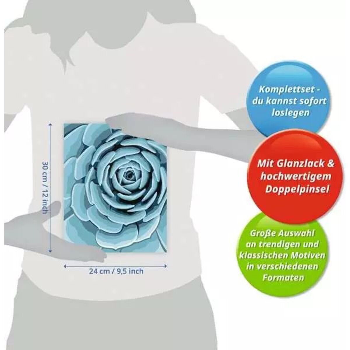 Ravensburger CreArt Botanical Blue - Malen nach Zahlen für Erwachsene