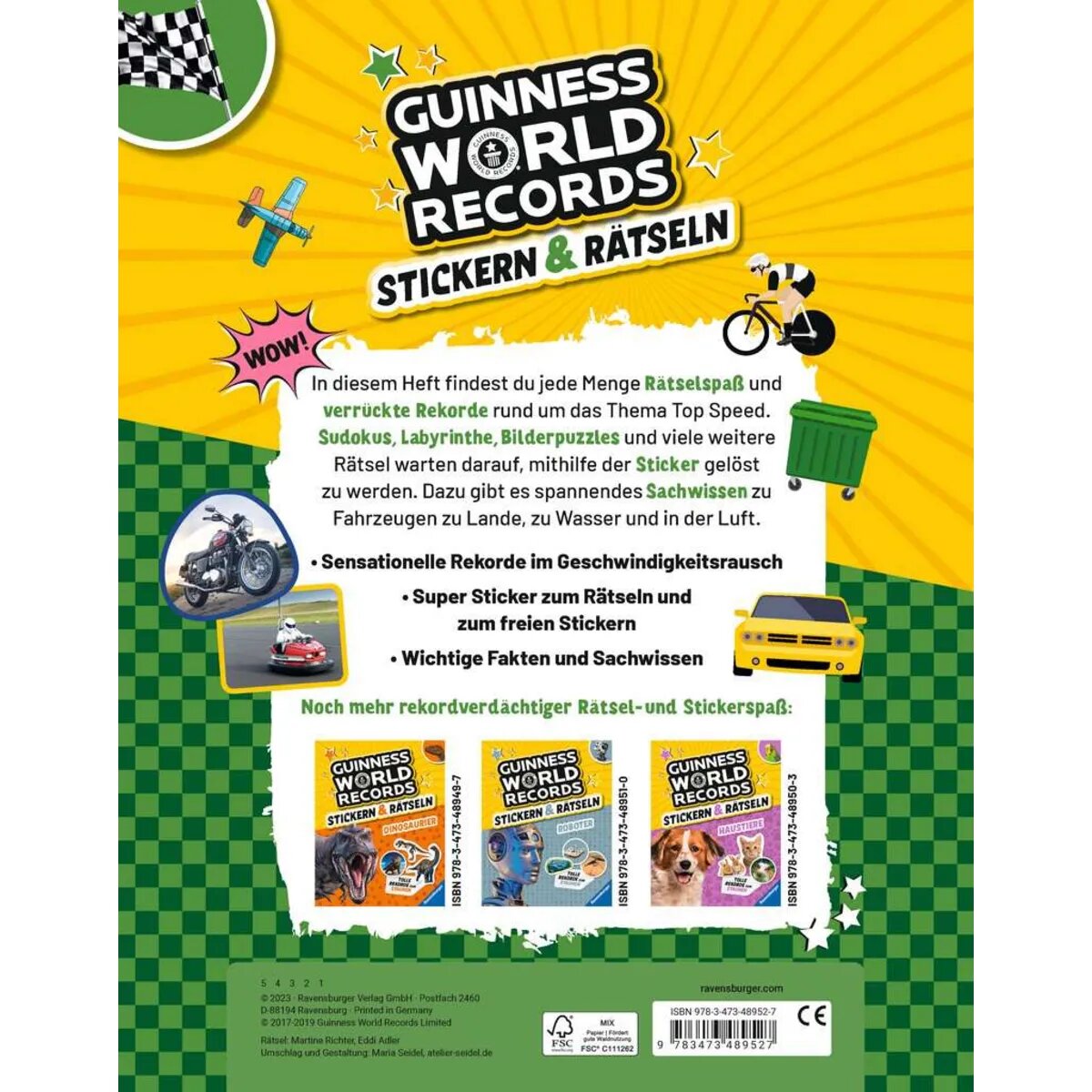 Ravensburger Guinness World Records: Stickern & Rätseln – Top Speed