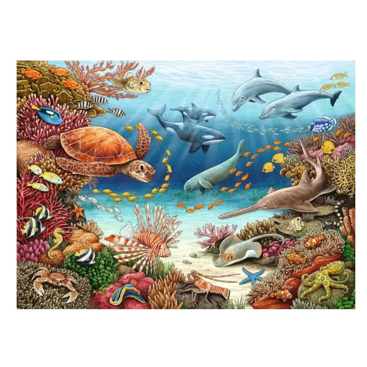 Ravensburger Kinderpuzzle - Wieso? Weshalb? Warum? Meerestiere am Korallenriff, 150 Teile