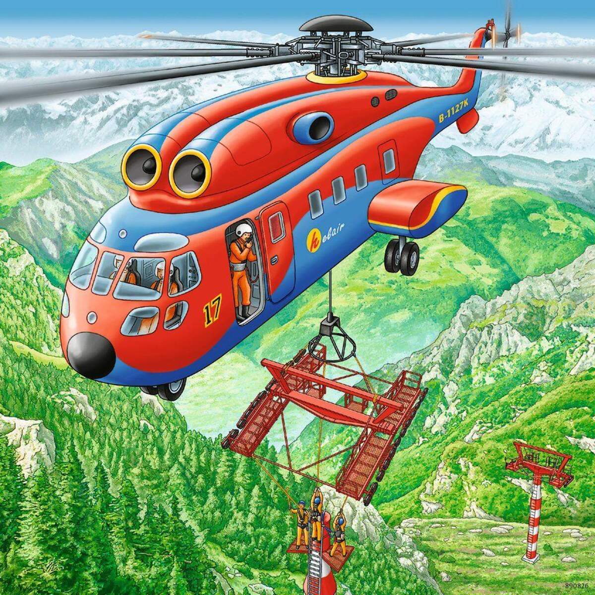 Ravensburger Kinderpuzzle Über den Wolken, 3x49 Teile