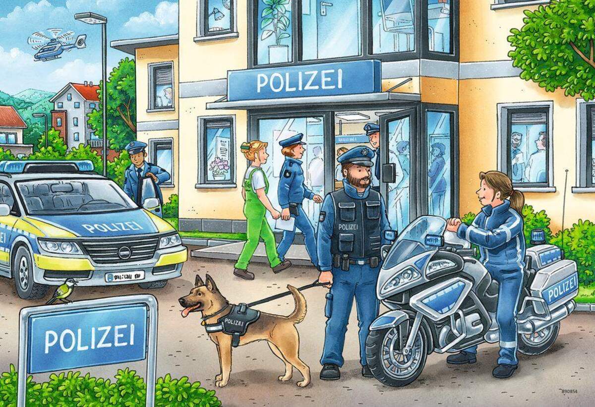 Ravensburger Kinderpuzzle Unterwegs mit Polizeimeisterin Hannah, 2x24 Teile