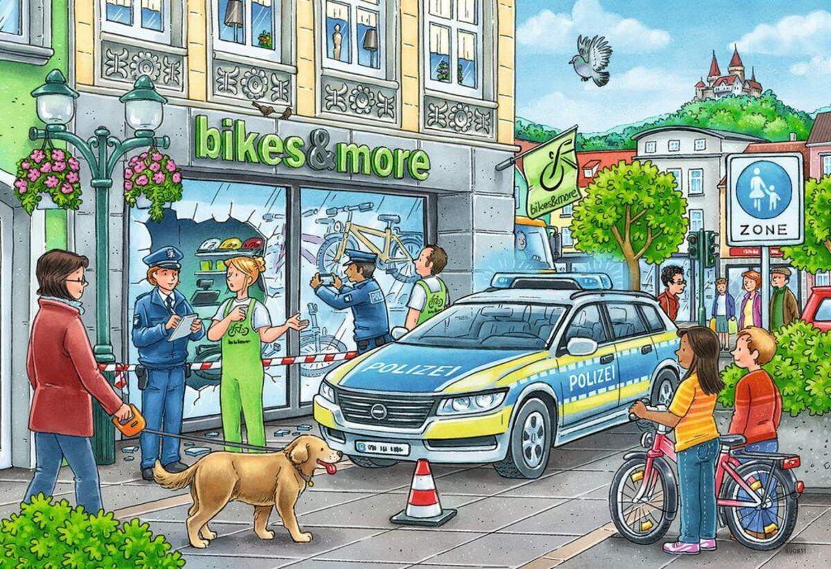 Ravensburger Kinderpuzzle Unterwegs mit Polizeimeisterin Hannah, 2x24 Teile