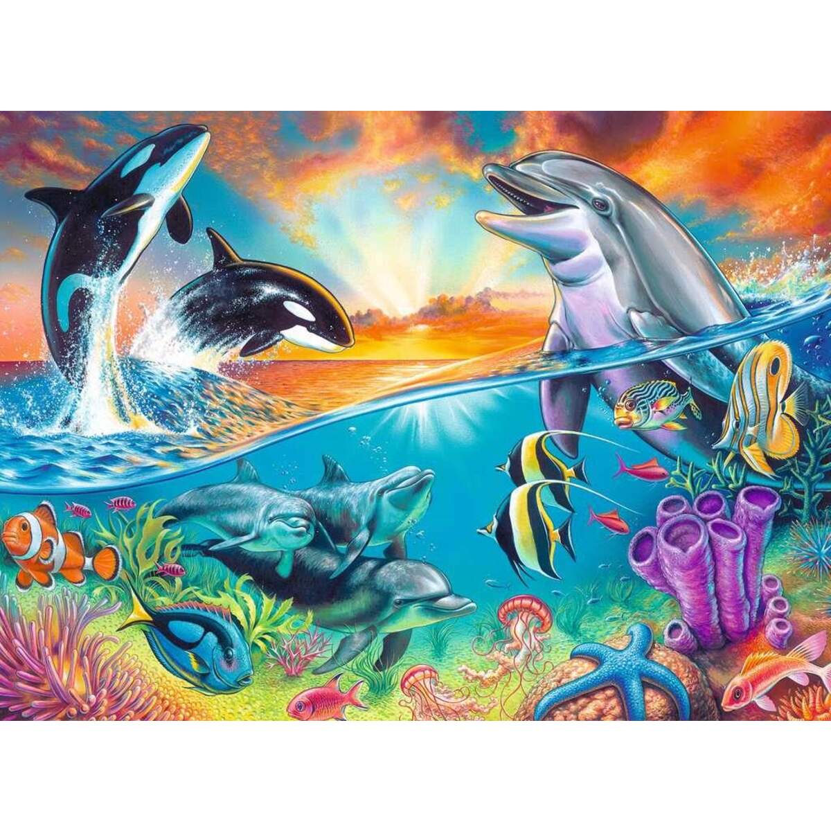 Ravensburger Kinderpuzzle XXL Ozeanbewohner, 200 Teile