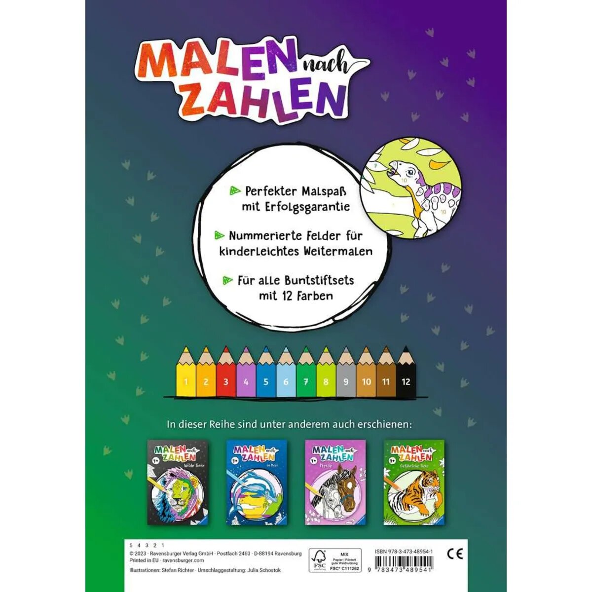 Ravensburger Malen nach Zahlen ab 7: Dinosaurier