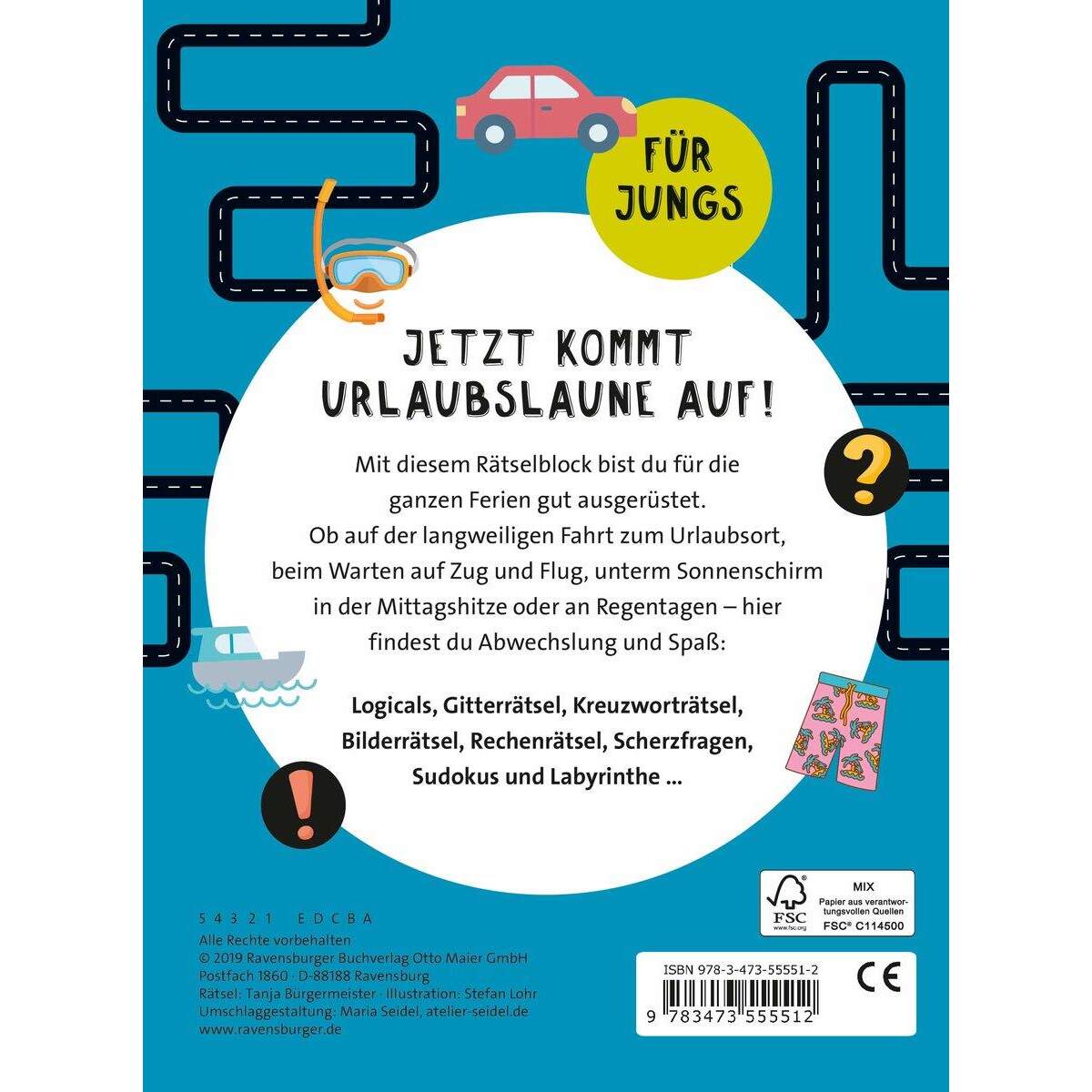 Ravensburger Mein Reise-Rätsel-Block für Jungen
