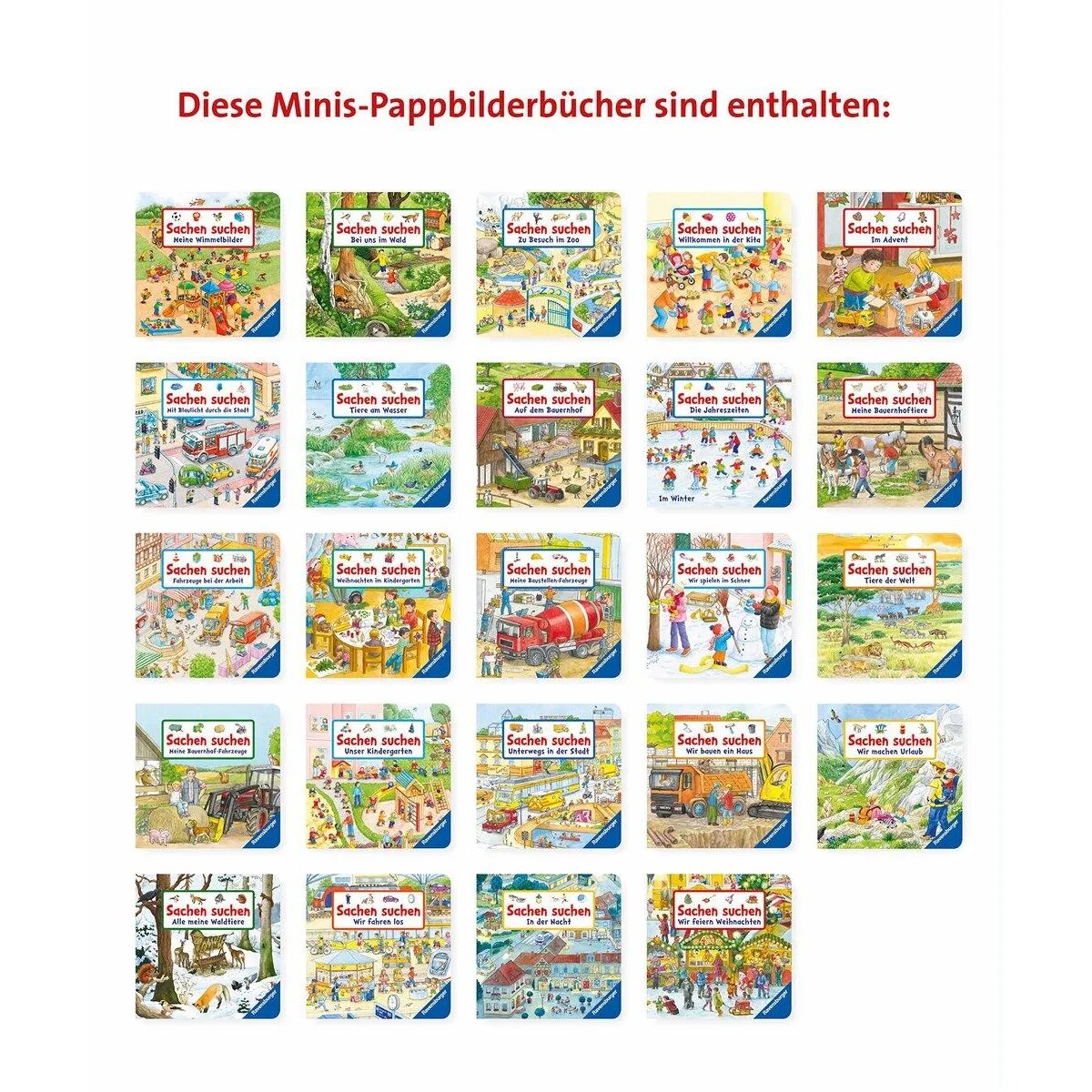 Ravensburger Mein Sachen suchen Adventskalender, mit 24 Pappbilderbüchern