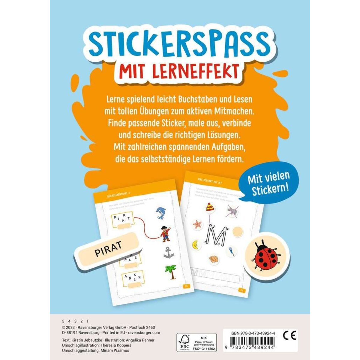 Ravensburger Mein Stickerrätselblock: Buchstaben und Lesen