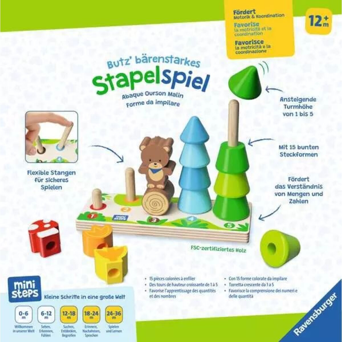 Ravensburger ministeps: Butz‘ bärenstarkes Stapelspiel