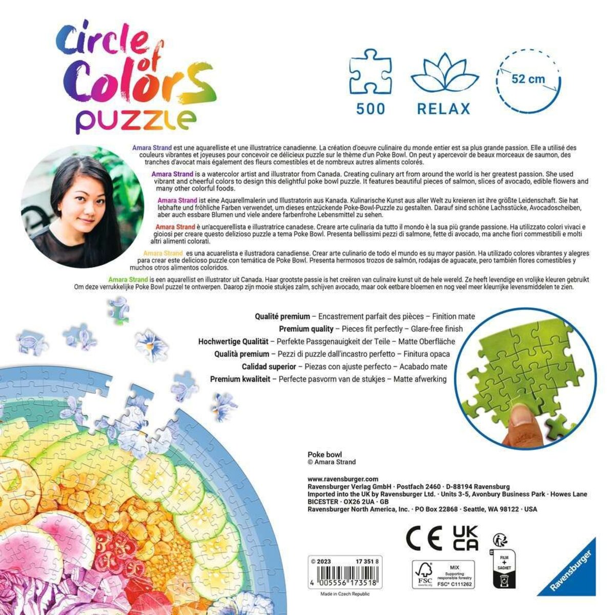 Ravensburger Puzzle - Circle of Colors Poke Bowl, 500 Teile