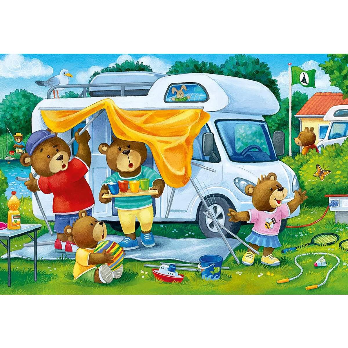 Ravensburger Puzzle - Familie Bär geht campen, 2 x 24 Teile
