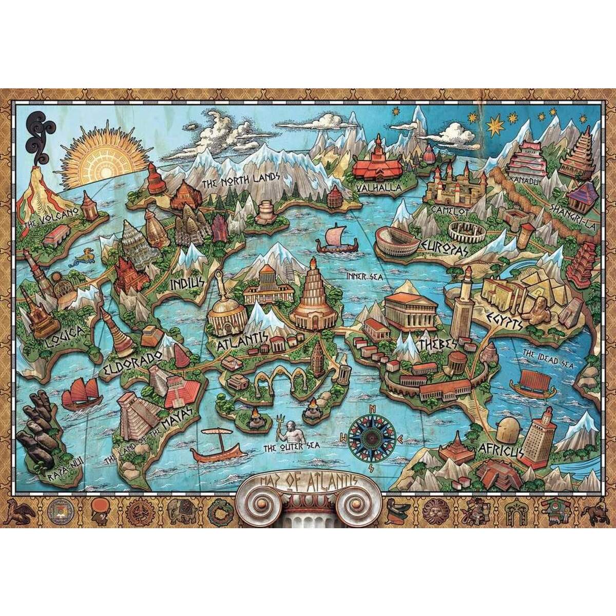 Ravensburger Puzzle 16728 - Geheimnisvolles Atlantis, 1000 Teile