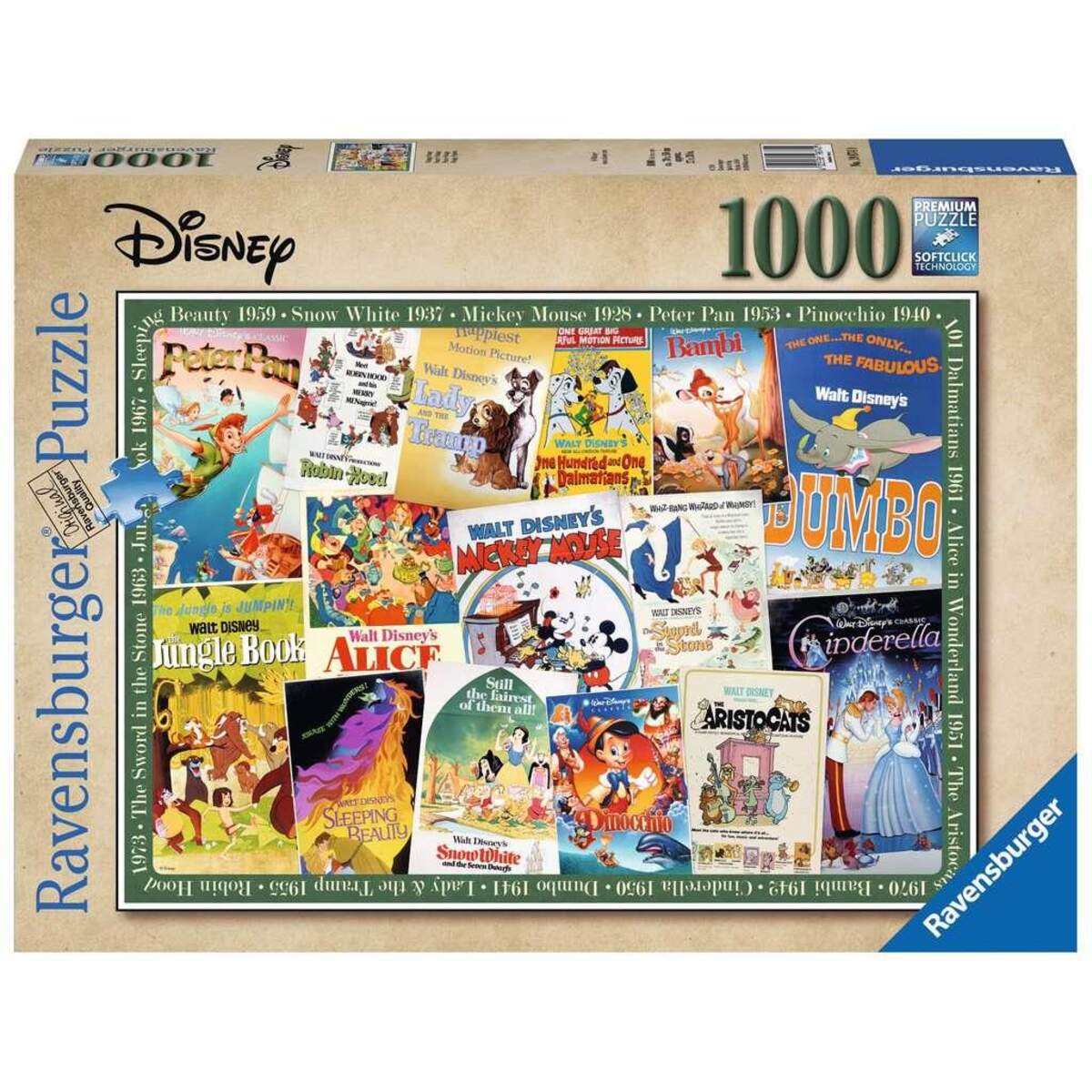 Ravensburger Puzzle Disney Vintage Movie Poster, 1000 Teile