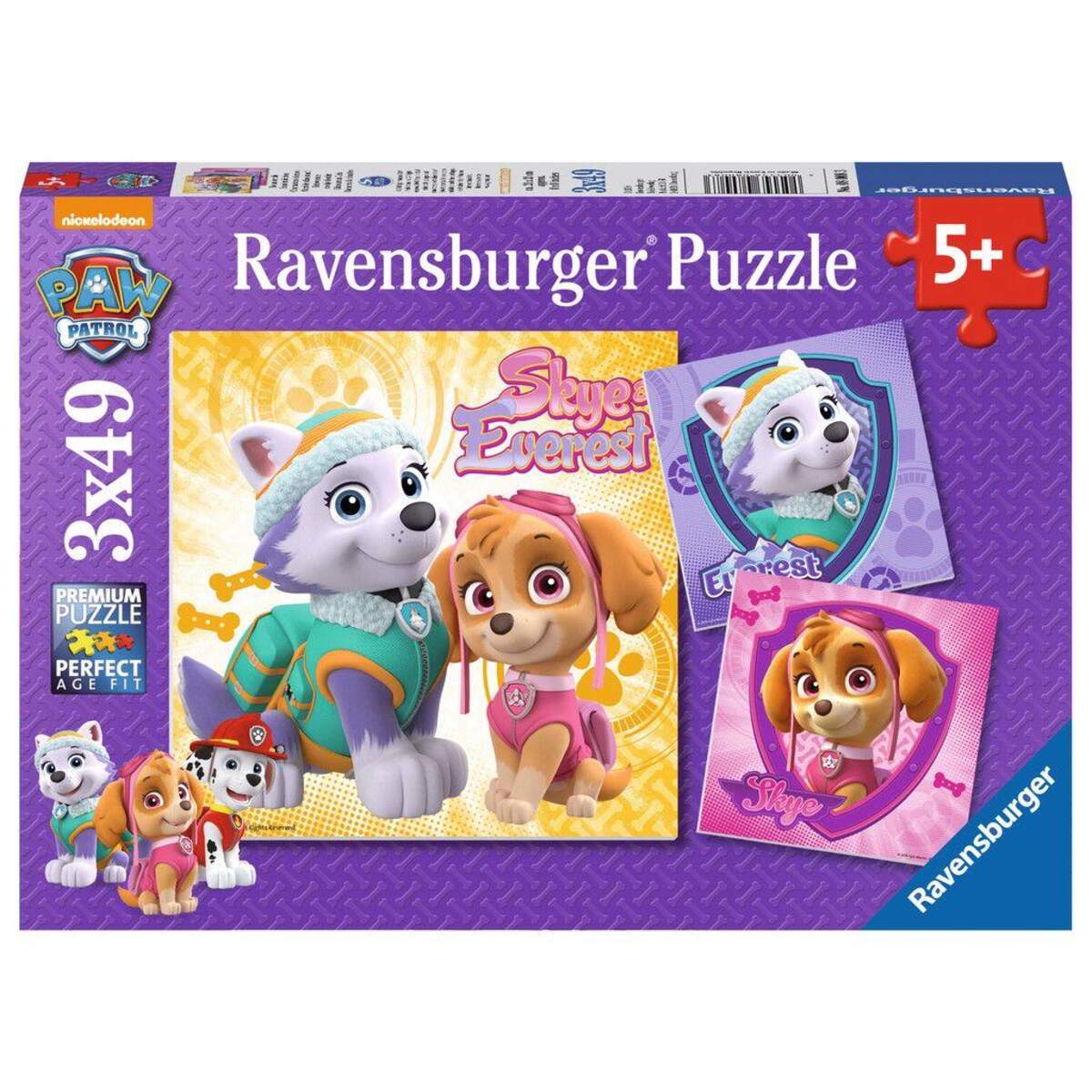 Ravensburger Puzzle Paw Patrol Bezaubernde Hundemädchen, 3x49 Teile