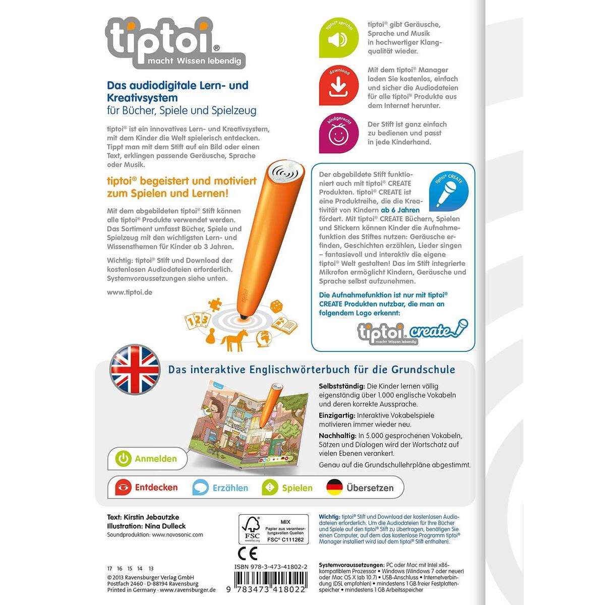 Ravensburger tiptoi® Grundschulwörterbuch Englisch