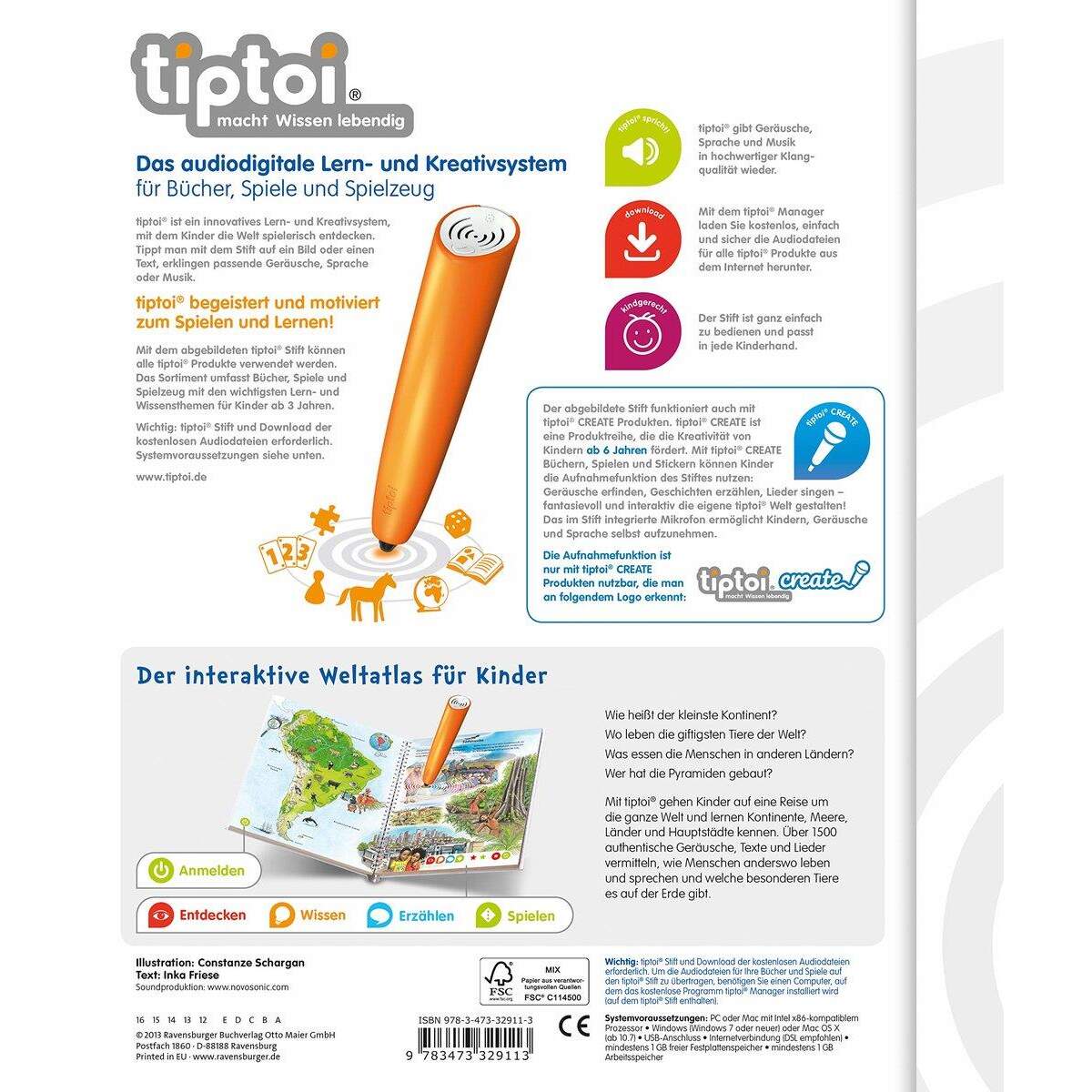 Ravensburger tiptoi® Mein großer Weltatlas