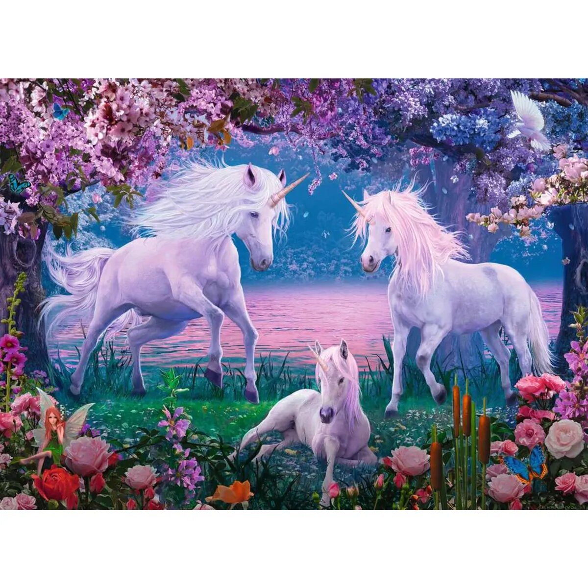 Ravensburger XXL Puzzle - Bezaubernde Einhörner, 100 Teile