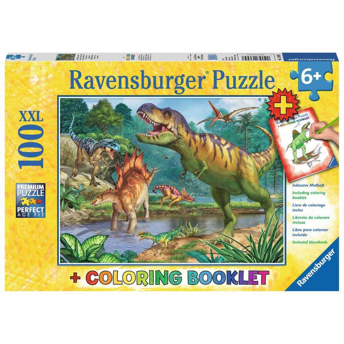 Ravensburger XXL Puzzle Welt der Dinosaurier, 100 Teile