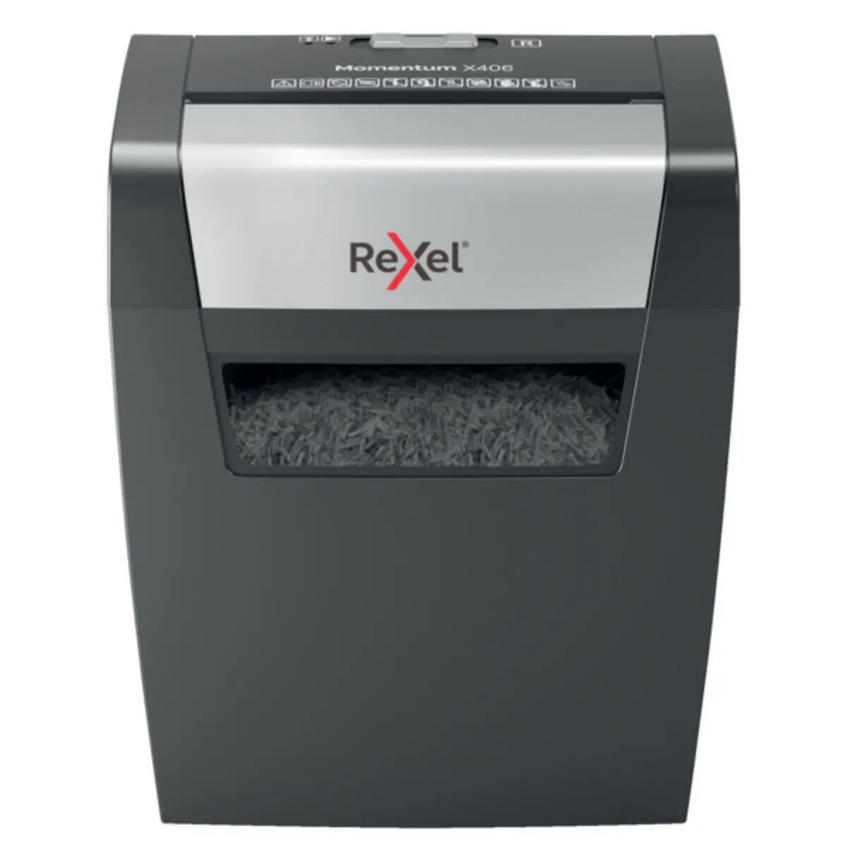 Rexel Aktenvernichter Momentum X406, Partikelschnitt, P-4, 6 Blatt, schwarz