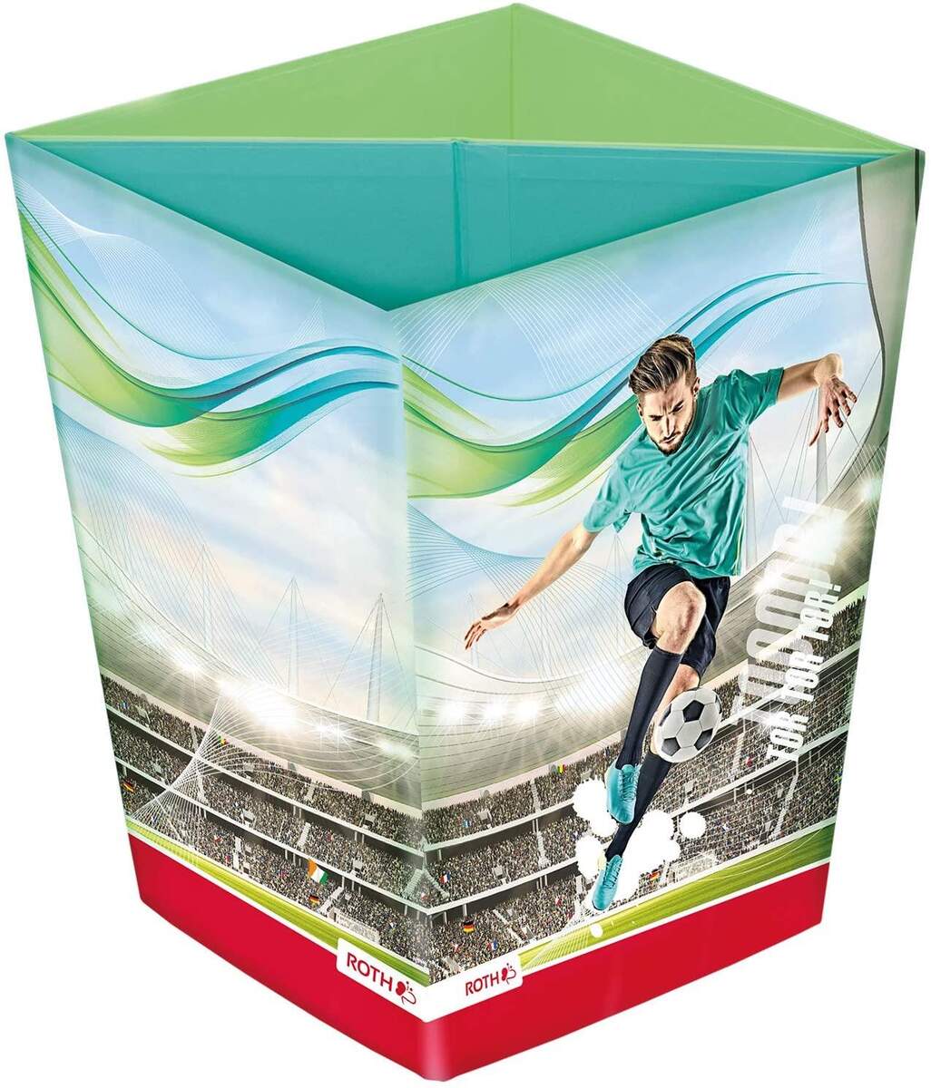Roth Papierkorb Fußballstar, 10 Liter, eckig, 2 Fächer