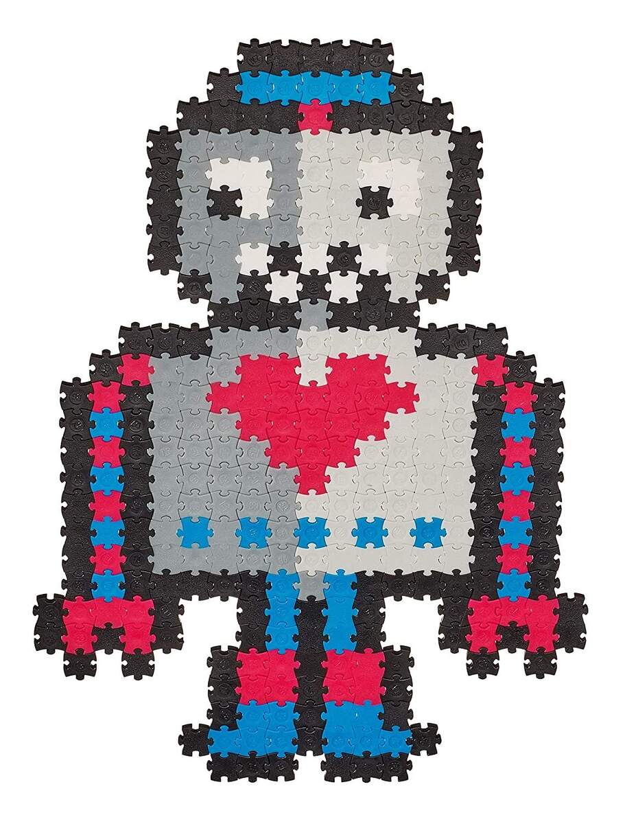 Schmidt Spiele Puzzle - Jixels Roboter, 700 Teile, 2 Motive mit Designvorlage