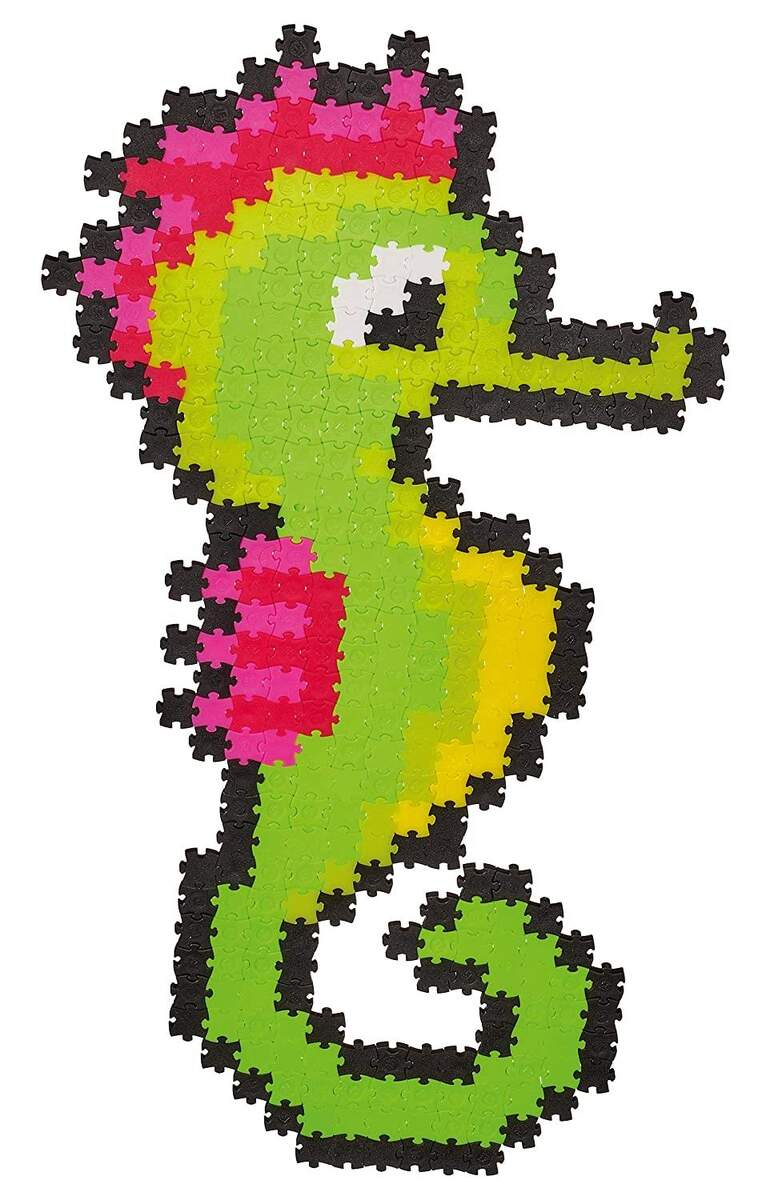 Schmidt Spiele Puzzle - Jixels Seepferdchen, 350 Teile, 1 Motiv mit Designvorlage