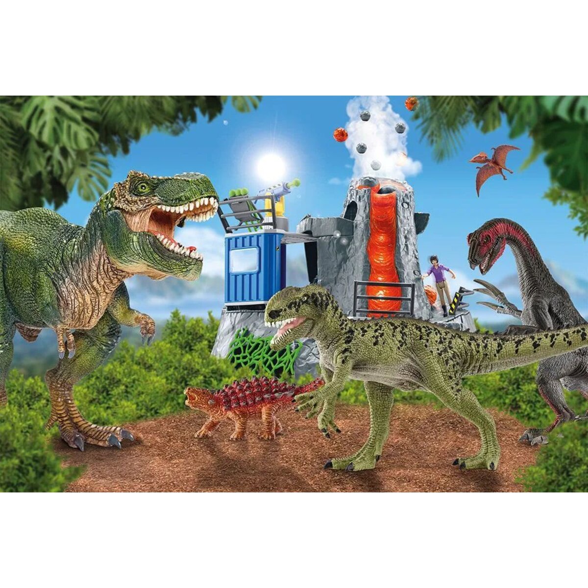 Schmidt Spiele Kinderpuzzle Dinosaurs, Dinosaurier der Urzeit, 100 Teile, mit Saichania mini Figur