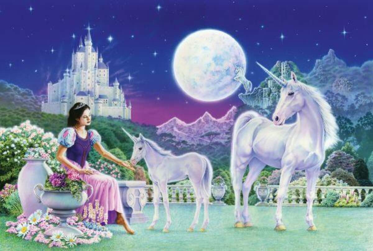 Schmidt Spiele KinderPuzzle - Einhorn, mit Add-on Puschel-Anhänger, 200 Teile