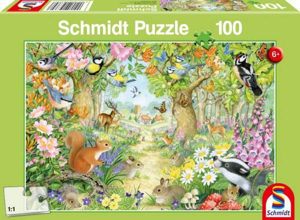 Schmidt Spiele KinderPuzzle - Tiere im Wald, 100 Teile