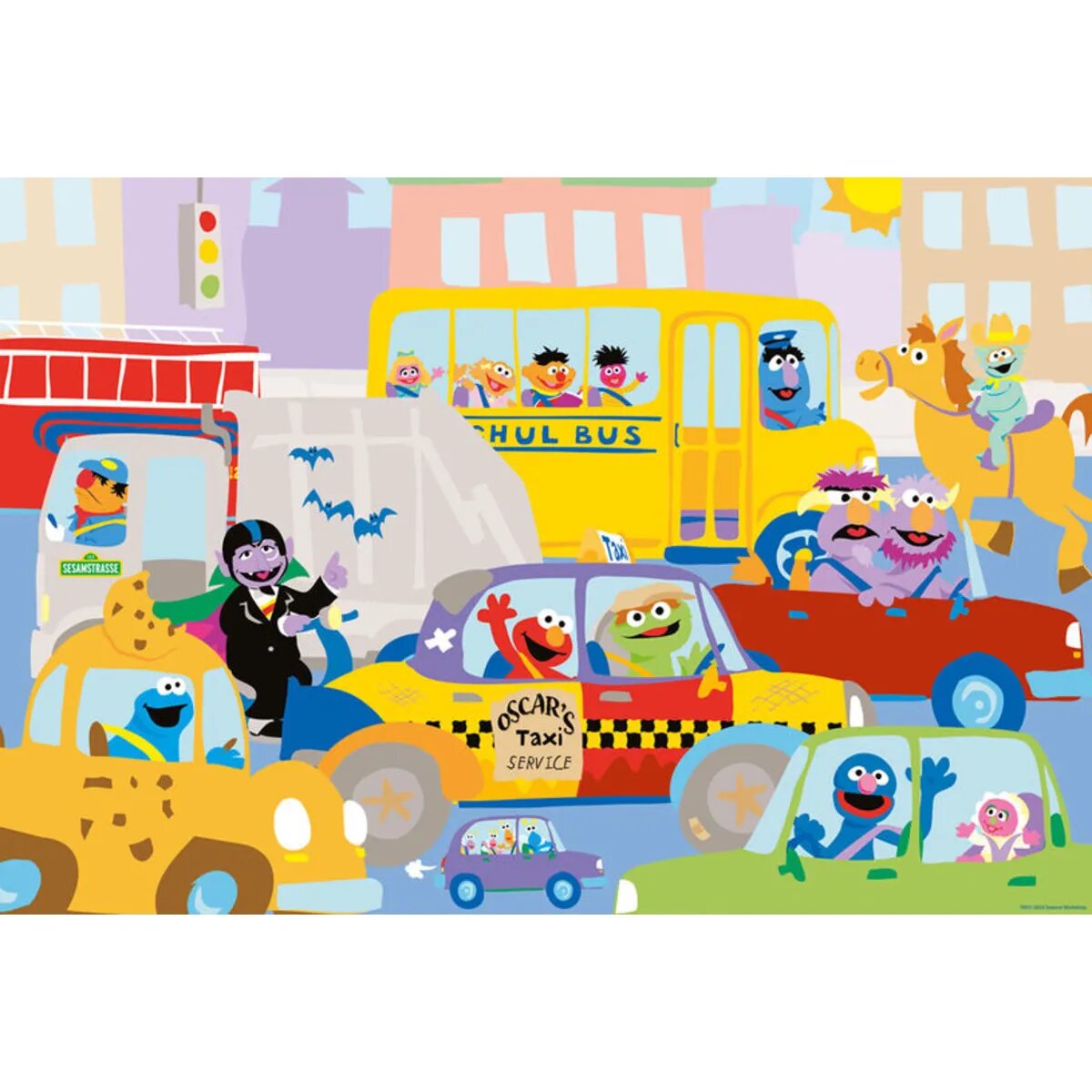 Schmidt Spiele Puzzle - Die Sesamstraße: Im Straßenverkehr, 100 Teile