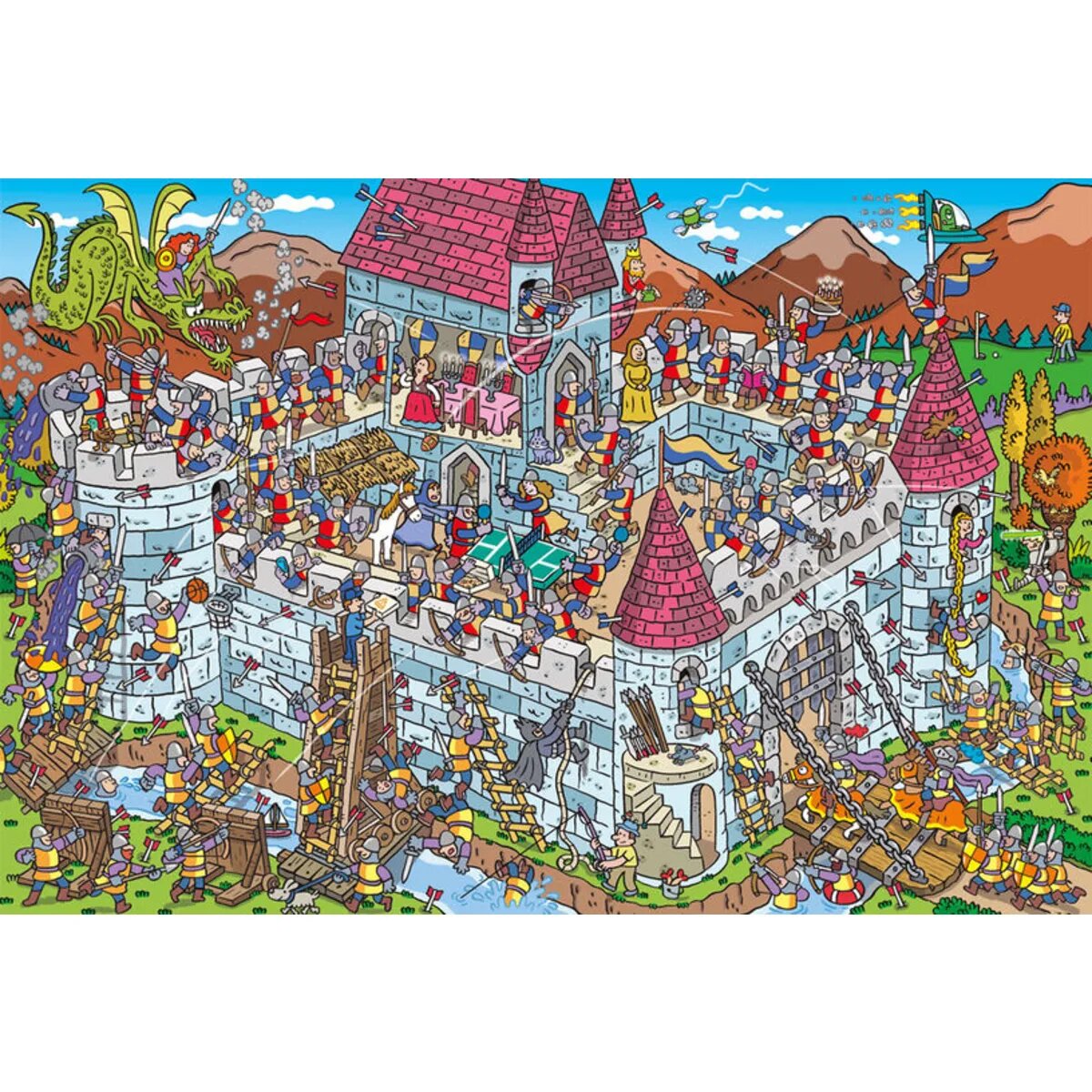 Schmidt Spiele Puzzle - Blick in die Ritterburg, 200 Teile
