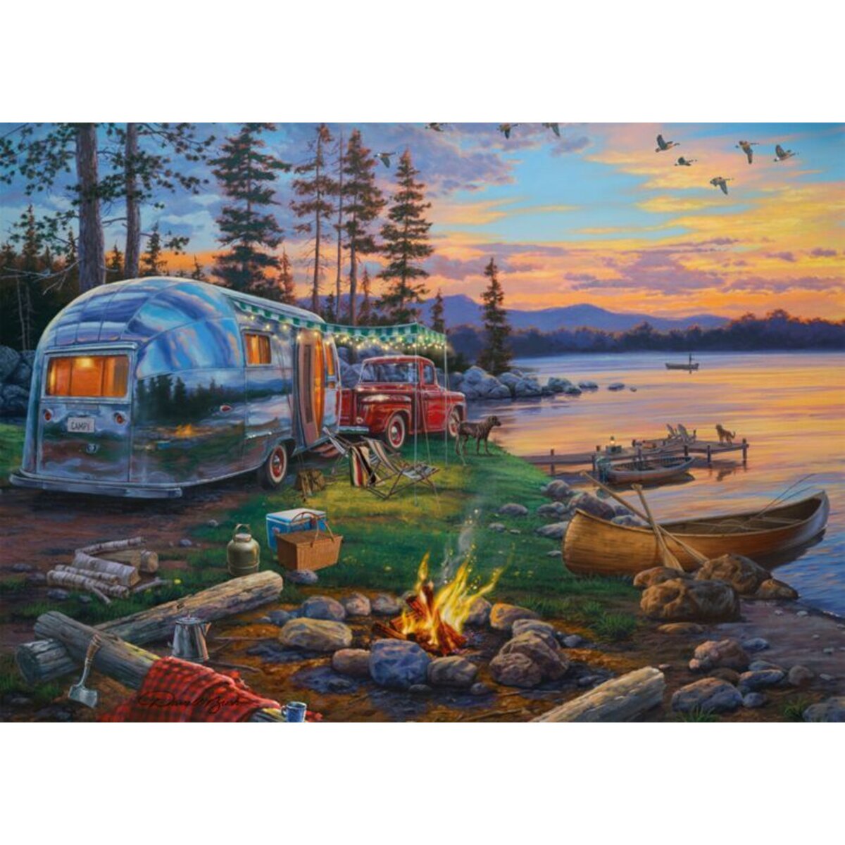 Schmidt Spiele Puzzle - Campingidyll am See, 1000 Teile