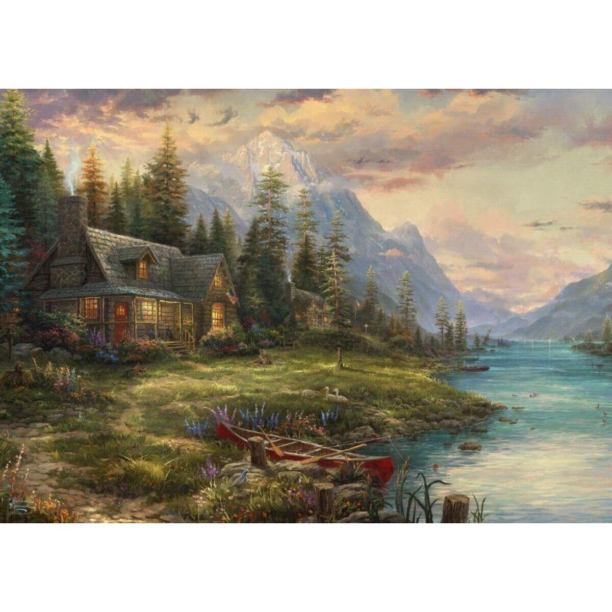 Schmidt Spiele Puzzle - Thomas Kinkade Ausflug am Vatertag, 1000 Teile