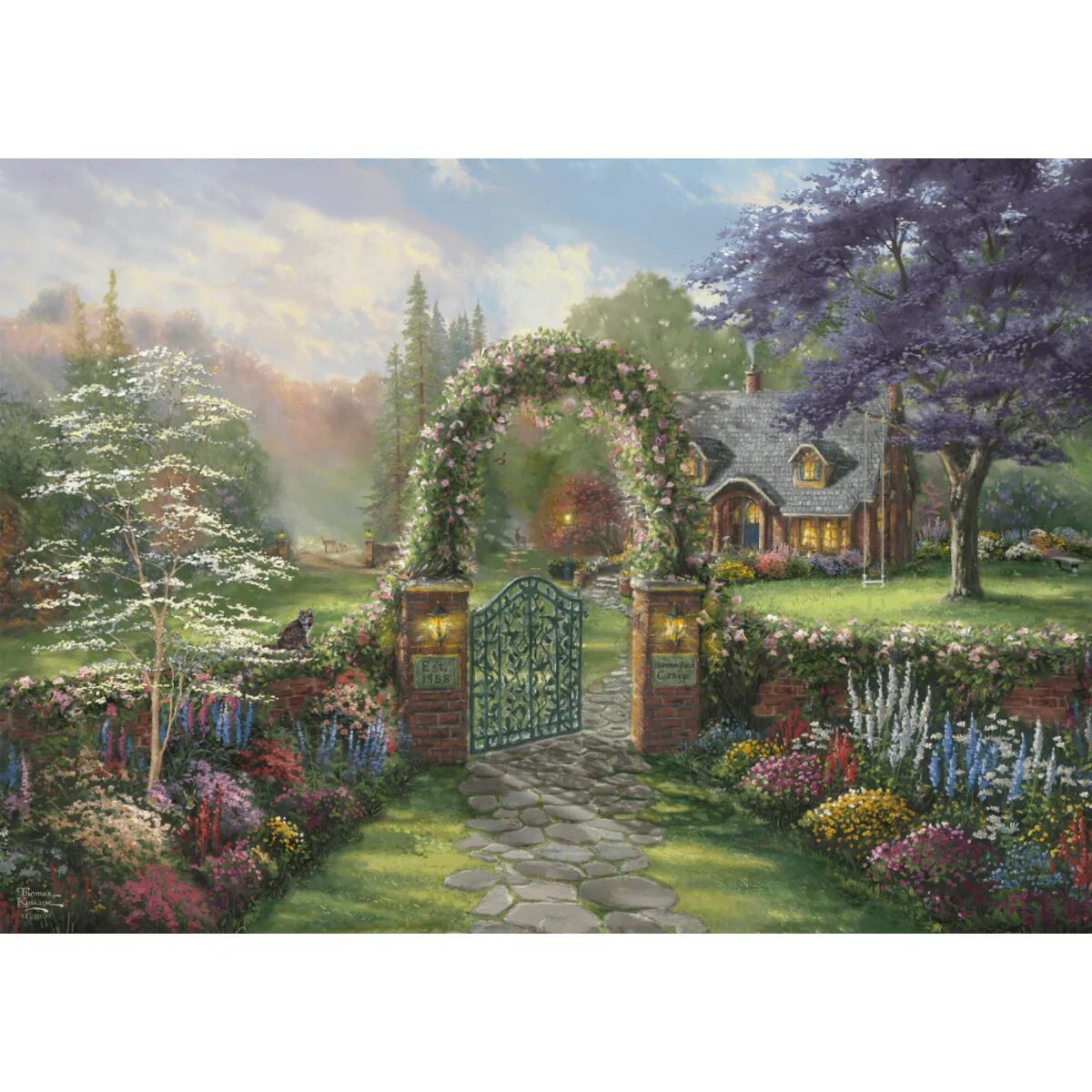 Schmidt Spiele Puzzle - Thomas Kinkade Studios: Hummingbird Cottage, 1000 Teile