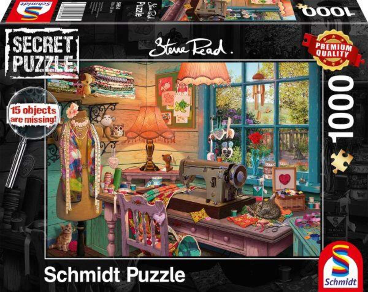 Schmidt Spiele Puzzle - Secret Puzzle Steve Read: Im Nähzimmer, 1000 Teile