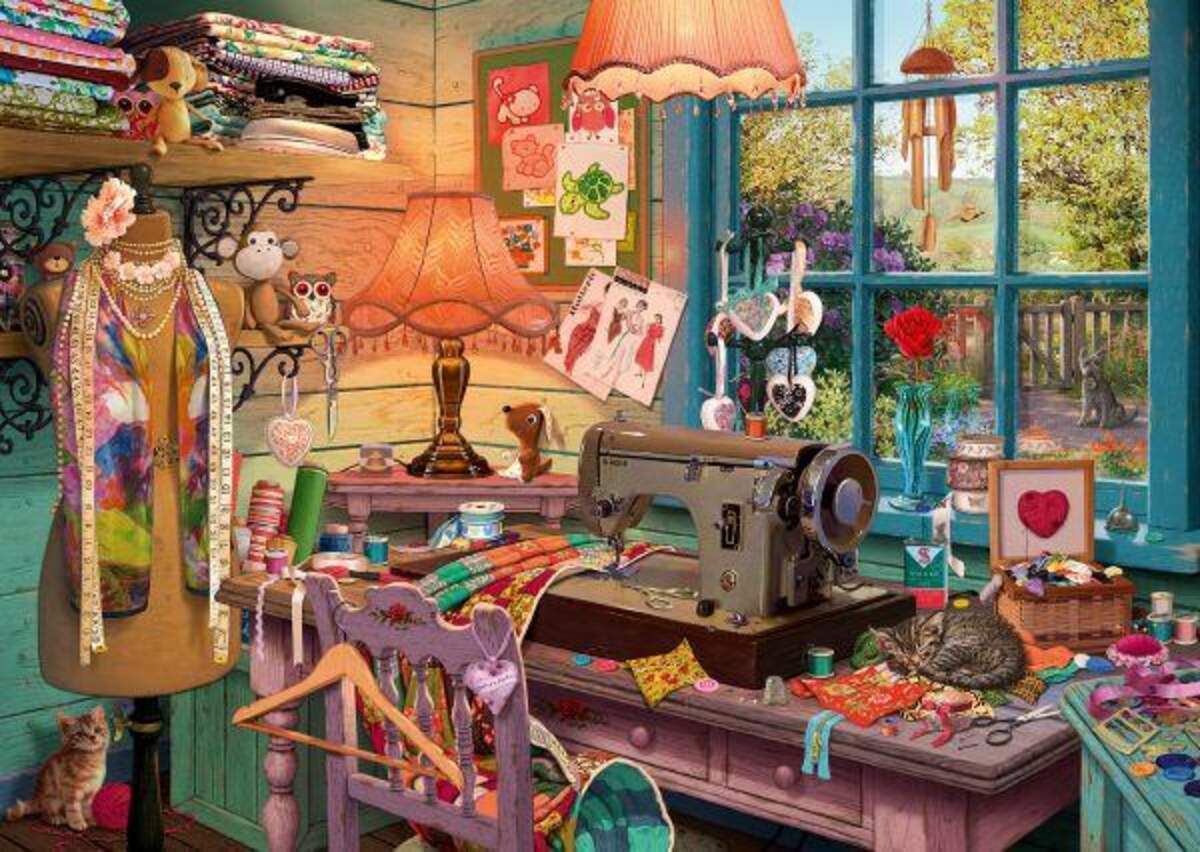 Schmidt Spiele Puzzle - Secret Puzzle Steve Read: Im Nähzimmer, 1000 Teile