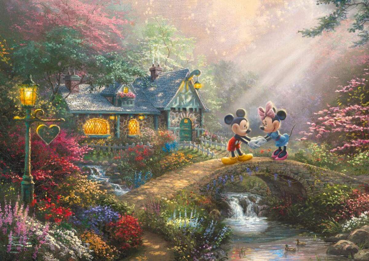 Schmidt Spiele Puzzle - Thomas Kinkade Puzzle - Disney, Mickey & Minnie, 500 Teile