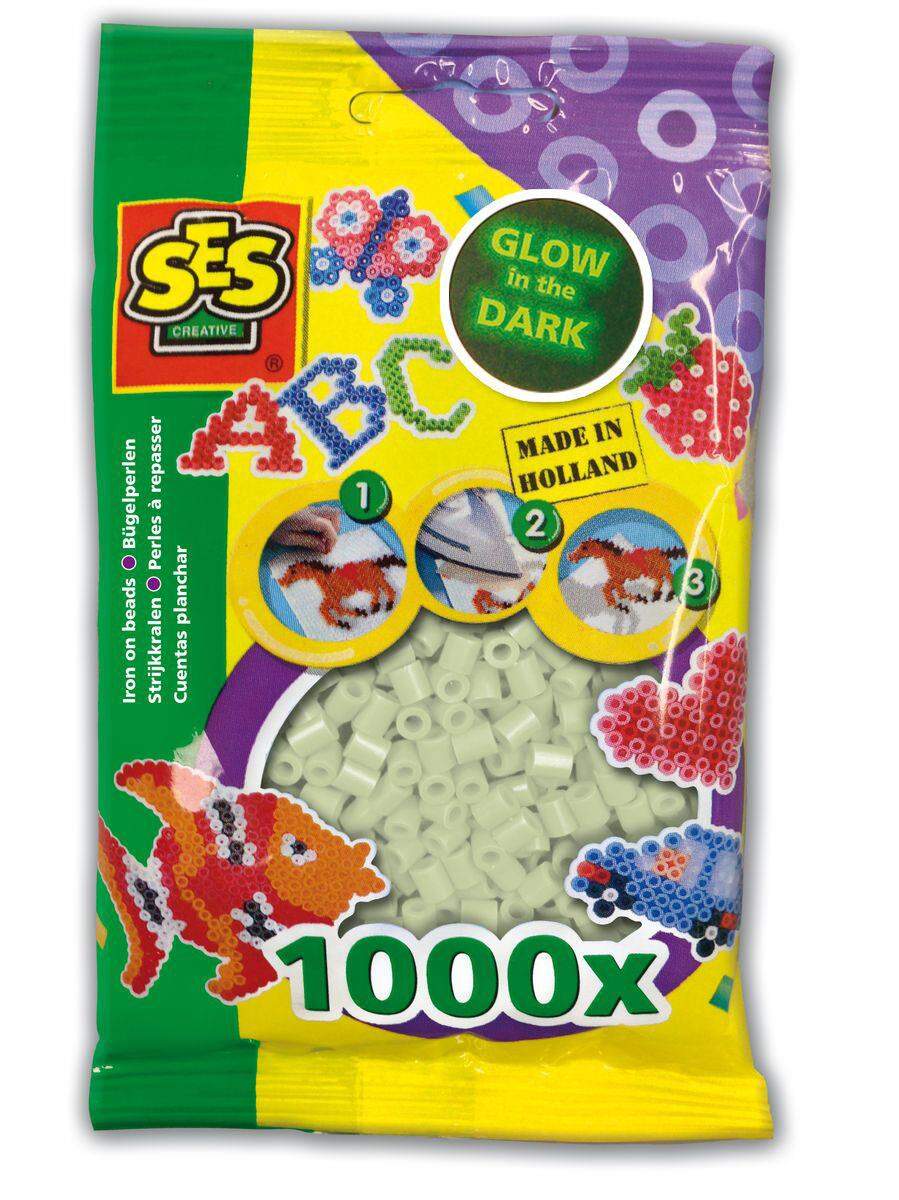 SES Creative Bügelperlen Glow in the Dark, 1000 Perlen