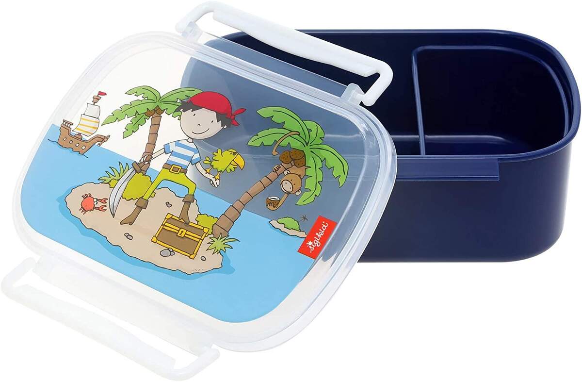 Sigikid Sammy Samoa - Brotdose mit buntem Druck, blau
