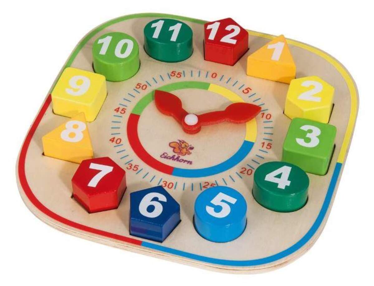 Simba Eichhorn Lernuhr mit Steckteilen